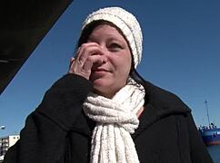 Caro flashes public then takes hard pounding bitch!