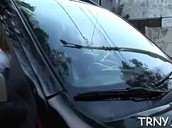 skinny ladyboy throated hard by massive cock in intense shemale hardcore action