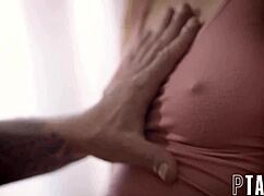 Redhead teen Maya Kendrick fingers ass and pussy home alone