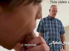 Stepdaddy watches helplessly as freya parker gets licked and fucked hard