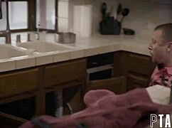 Redhead teen Maya Kendrick fingers ass and pussy home alone