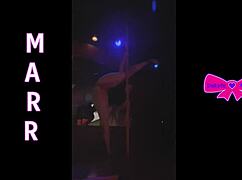 Dakota Marr pole dances hairy pussy tease in Nebraska strip club