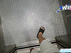 i picked her up in elevator fucked her deep and came in mouth