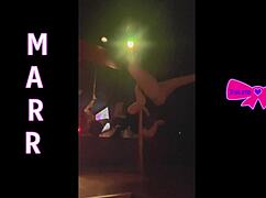 Dakota Marr pole dances hairy pussy tease in Nebraska strip club