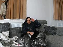 feeling so naughty in my fur hooded jacket as i masturbate wildly with dildo