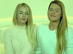 WATCH MY BLONDE FRIEND LICK PUFFY NIPPLES WHILE TOYING HER SKINNY PUSSY!