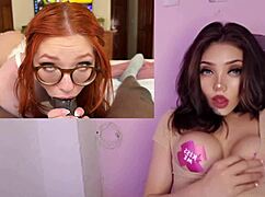 cute glasses latina teen with big tits masturbates to pov creampie orgasm after losing bet