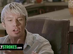 cute bubble butt blonde stepsis athena fleurs shares more than cookies in threesome facial fun