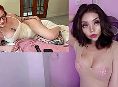 cute glasses latina teen with big tits masturbates to pov creampie orgasm after losing bet