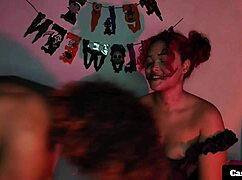 Clown Girl Bent Over Big Cock After Halloween Party Doggystyle Pound
