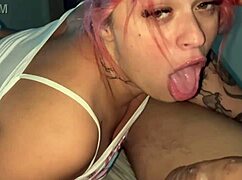 I drain his cock with my slutty deepthroat blowjob!