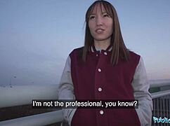 Hot brunette dances publicly then takes hard pounding