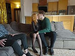 Cuckold Husband Watches Wife's Tight Pussy Stretched by Monster Cock for Deep Creampie Breeding