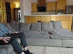 Cuckold Husband Watches Wife's Tight Pussy Stretched by Monster Cock for Deep Creampie Breeding