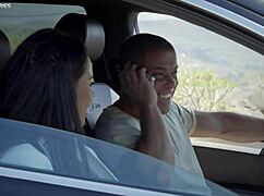 Cock Stakeout Blowjob! Chloe Lamour Swallows Outdoor Cum Facial Cumshot!