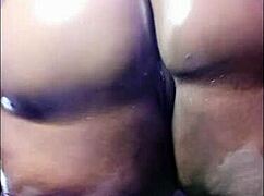 Damn ebony ssbbw spreads fat pussy asshole on desk dildos deep squirt gaping wet