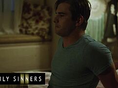 hot blondie bent over bed gets stepbro's monster cock doggystyle after boyfriend dumps her