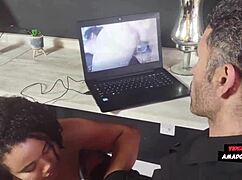 vovo pays rent with big cock doggy, milf milks cum from brazilian slut