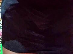 naughty black crossdresser oils up huge cock stroking closeup till massive cumshot 💦🍆