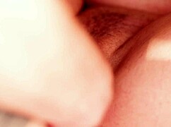 ultra closeup cumshot covers juicy milf's wet hairy pussy after sensual sex