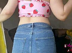 chubby couple gives public garden blowjob with cum swallow