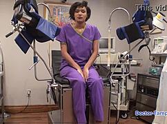 Dr Tampa Humiliates Jackie Banes' Shaved Latina Pussy in Latex 👮‍♀️🍑😈