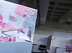 blonde coed flashes hairy pussy nervous but loving public nudity