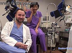 Dr Tampa Humiliates Jackie Banes' Shaved Latina Pussy in Latex 👮‍♀️🍑😈