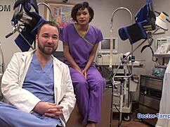 Dr Tampa Humiliates Jackie Banes' Shaved Latina Pussy in Latex 👮‍♀️🍑😈