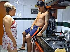 Step Mom Whore Sucks Step Son's Cock in Taboo Play