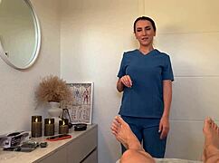 massage turns into hot nurse action