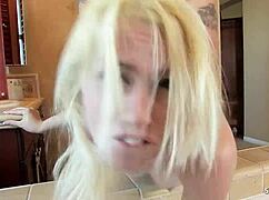 blonde step-sis saggy tits hairy pussy caught masturbating bathtub seduces rough taboo fuck