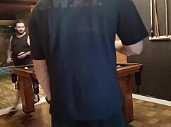 Milf bets high on pool table loser strips and fucks hard