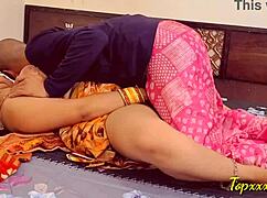 chubby indian aunt's massive tits bounce during hardcore creampie fuck on ranch