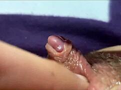 closeup view of her big clit pulsing through intense orgasm waves