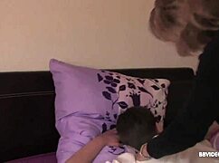 Mature German milf climbs monster young cock deepthroating her hairy pussy sloppy? 