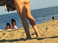 skinny beach girl caught on hidden cam during candid strut