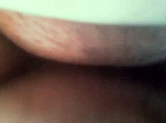 vintage blue film babe vibes her wet pussy close-up on retro toy.