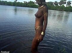 skinny african village girl struts naked seeking village cock