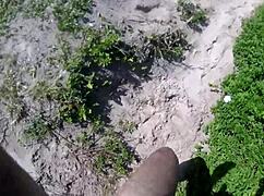 safada slut spreads wide for rough outdoor public sex on the beach with big tits bouncing