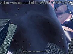 Two HUGE tall giantesses stomp and CRUSH entire city under their massive feet!