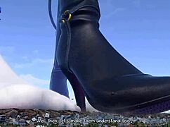Two HUGE tall giantesses stomp and CRUSH entire city under their massive feet!