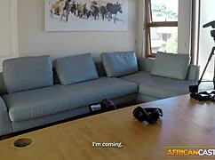 bald ebony model tricked into hardcore fucking during fake music video casting audition