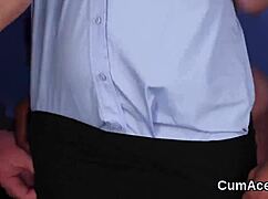 whoa hot peach takes massive facial bukkake swallowing every drop!! 😍💦