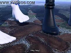 Two HUGE tall giantesses stomp and CRUSH entire city under their massive feet!