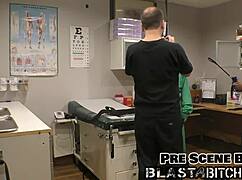 rina arems blasts cum all over her face in nurse domination pov backstage hospital fuck