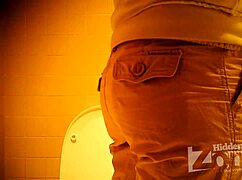 damn beautiful girl's hairy pussy peeing standing up hidden cam view