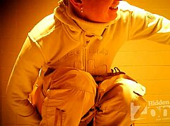 damn beautiful girl's hairy pussy peeing standing up hidden cam view