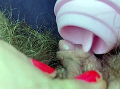whoa look at this big clitoris on that hairy pussy up close