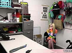 Cute skinny blonde shoplifter caught and punished